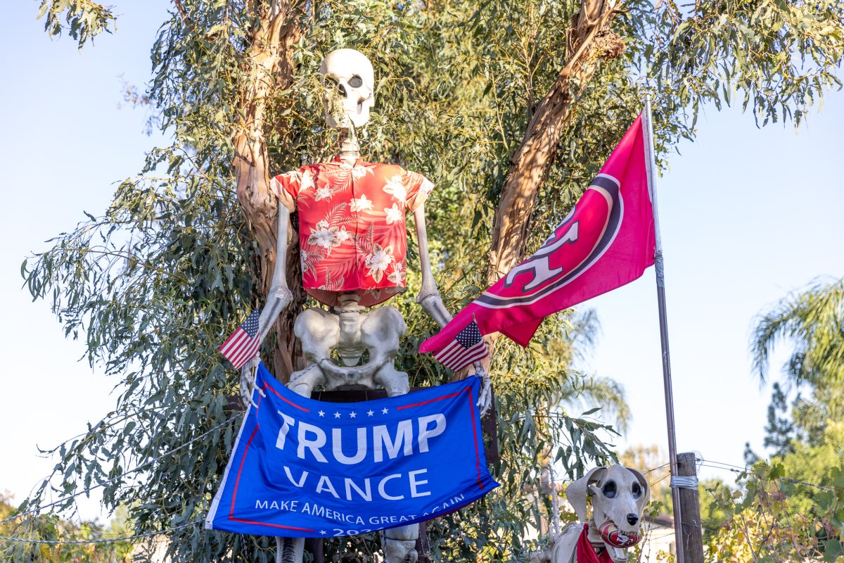 Trump sign in the front yard of an Inland Empire home on Oct. 31, 2024. (Photo credit: Ellis Evans)